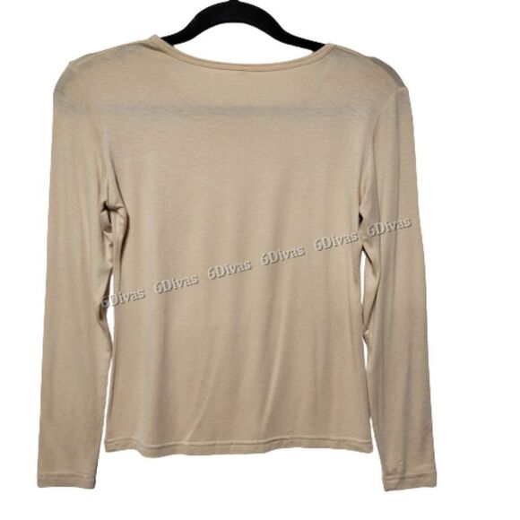 𝅺CREAM Beige Long Sleeve Blouse Top - Picture 4 of 4